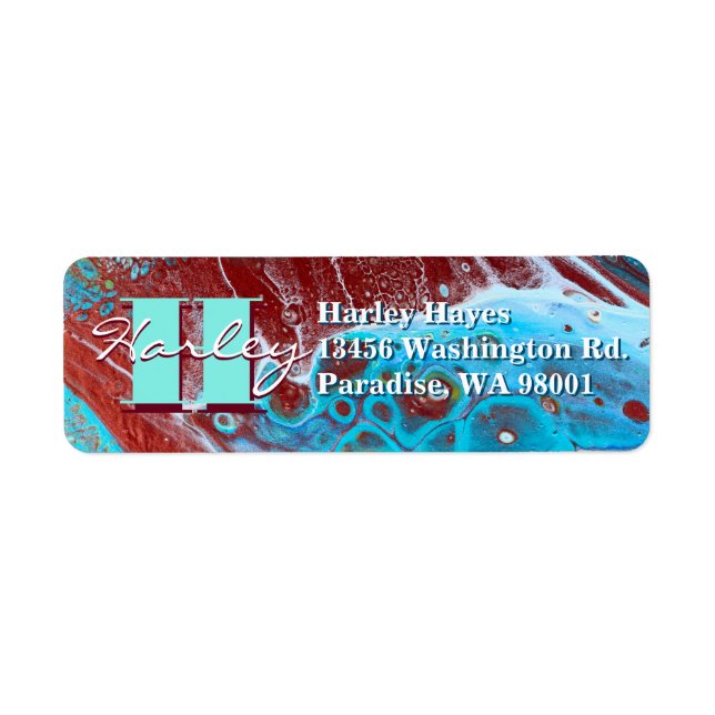 Copper and Teal Acrylic Flow (Devant)