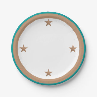 Copper and Turquoise Party Paper Plate