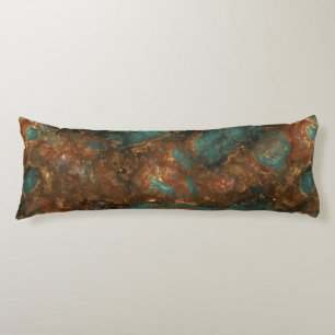 Copper and Turquoise Stone Abstract Body Pillow