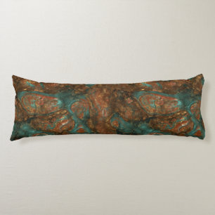 Copper and Turquoise Stone Abstract Body Pillow