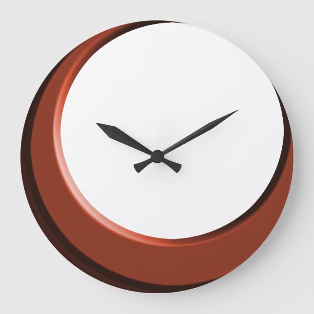 Copper and White Retro Modern Kitchen Wall Clock (Front)
