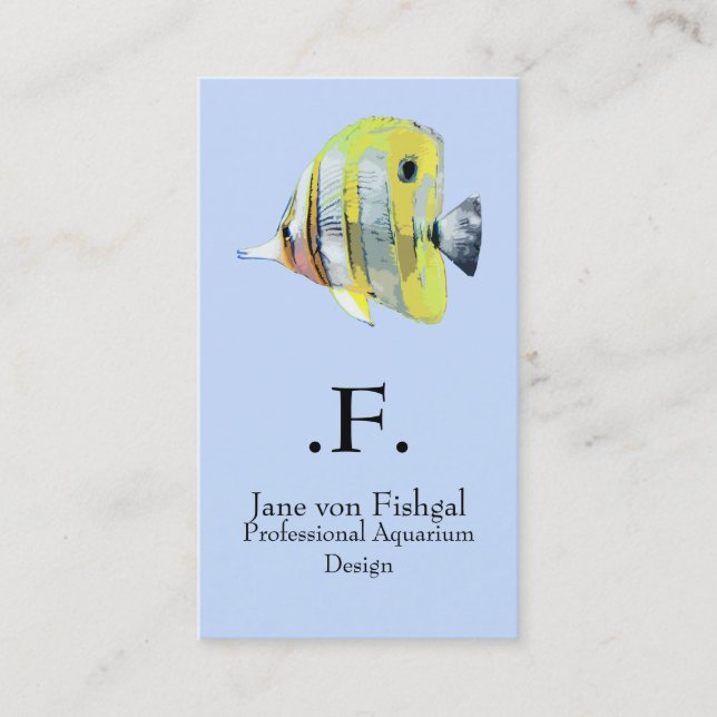 Copper-banded Butterfly Fish Business Card (Front)