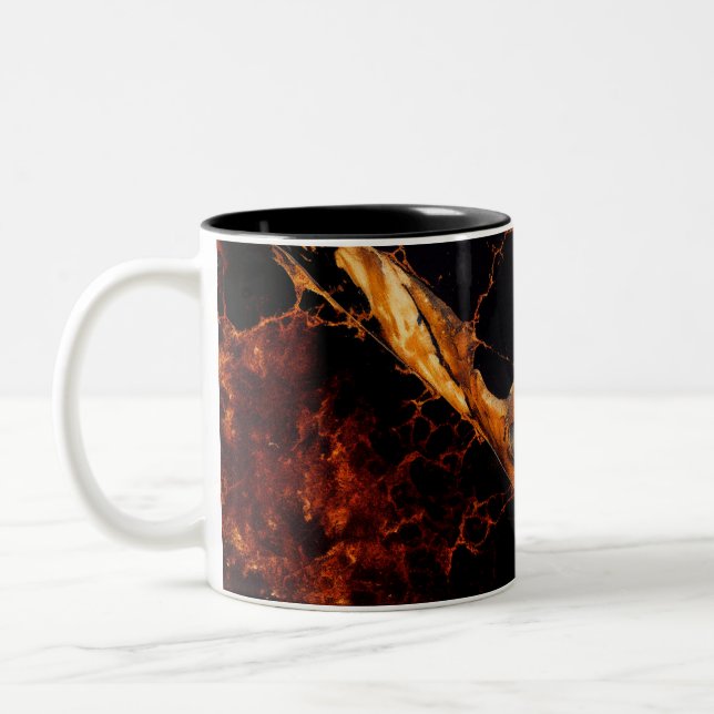 Copper, Black, Gold and Red Granite Pattern Two-Tone Coffee Mug (Left)
