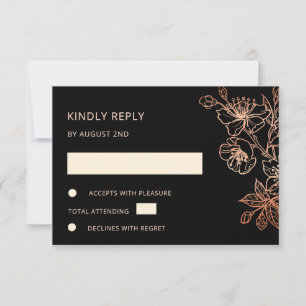  Copper Black Wedding RSVP