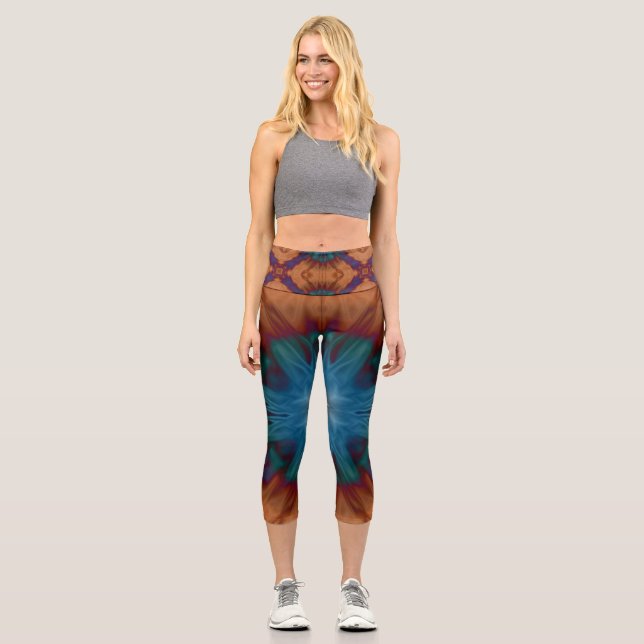 Copper Blue Capri Leggings (Front)