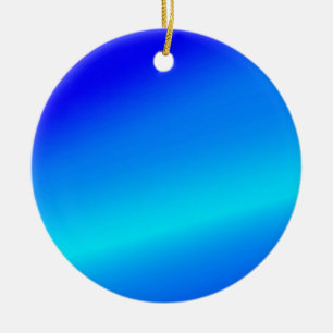 Copper blue ombre watercolor abstract pastel  ceramic ornament