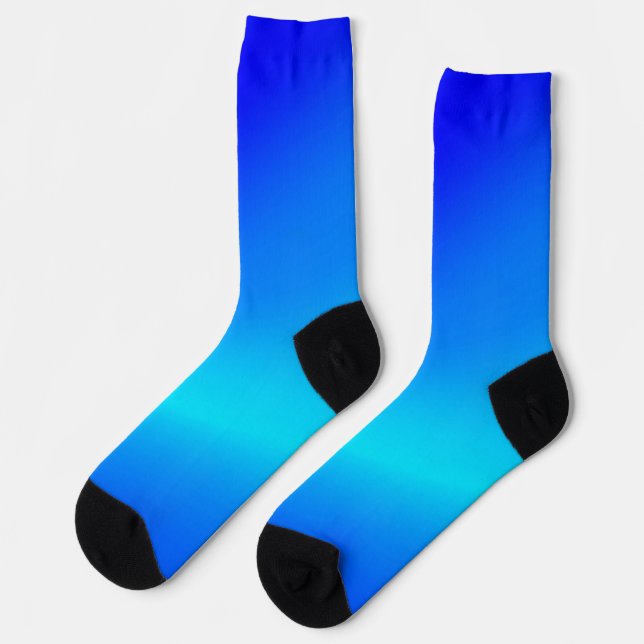 Copper blue ombre watercolor abstract pastel  socks (Left)