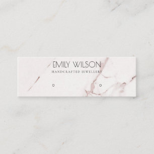 COPPER BLUSH PINK MARBLE STUD EARRING DISPLAY LOGO MINI BUSINESS CARD
