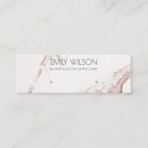 COPPER BLUSH PINK MARBLE STUD EARRING DISPLAY LOGO MINI BUSINESS CARD