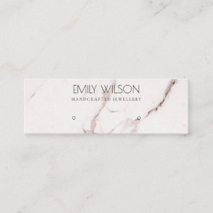 COPPER BLUSH PINK MARBLE STUD EARRING DISPLAY LOGO MINI BUSINESS CARD