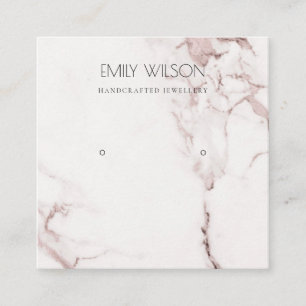 COPPER BLUSH PINK MARBLE STUD EARRING DISPLAY LOGO SQUARE BUSINESS CARD