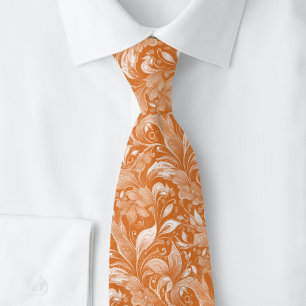 Copper Botanical Batik Tie
