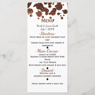 Copper Bronze Modern Glamour Confetti Menu