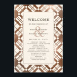 Copper Bronze Rustic Fall Plaid Wedding Ceremony Program<br><div class="desc">Copper Bronze & Any Colour Background Rustic Farmhouse Plaid Design with foil look overlay and back. Choose your background colour by clicking the customize further link found at the bottom of the text personalization area. Shown in copper and off white. A classic look for an Irish or celtic styled wedding,...</div>