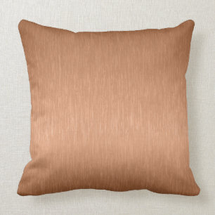 Copper-Brow Metallic Brushed Aluminum Look Throw Pillow