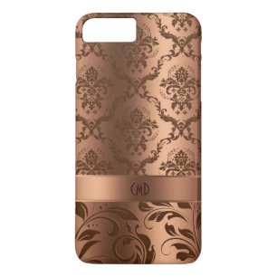 Copper Brown Damasks & Swirls Metallic Look Case-Mate iPhone Case