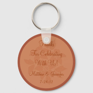 Copper Brown Keychain Wedding Favour Keepsake Gift