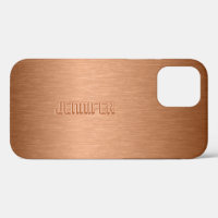 Copper Brown Metallic Brushed Aluminum Look Case-M