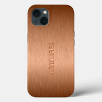 Copper Brown Metallic Brushed Aluminum Look