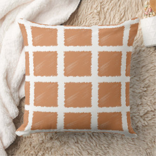 Copper Brown Sketch Throw Pillow