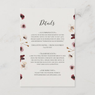 Copper Burgundy Wildflower   Beige Details Enclosure Card