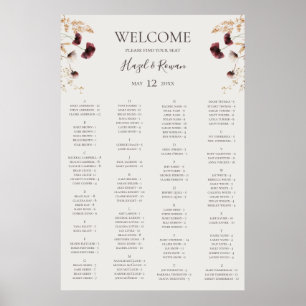 Copper Burgundy Wildflower   Beige Seating Chart