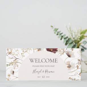 Copper Burgundy Wildflower Seating Chart Header