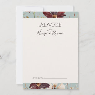 Copper Burgundy Wildflower   Teal Advice Card