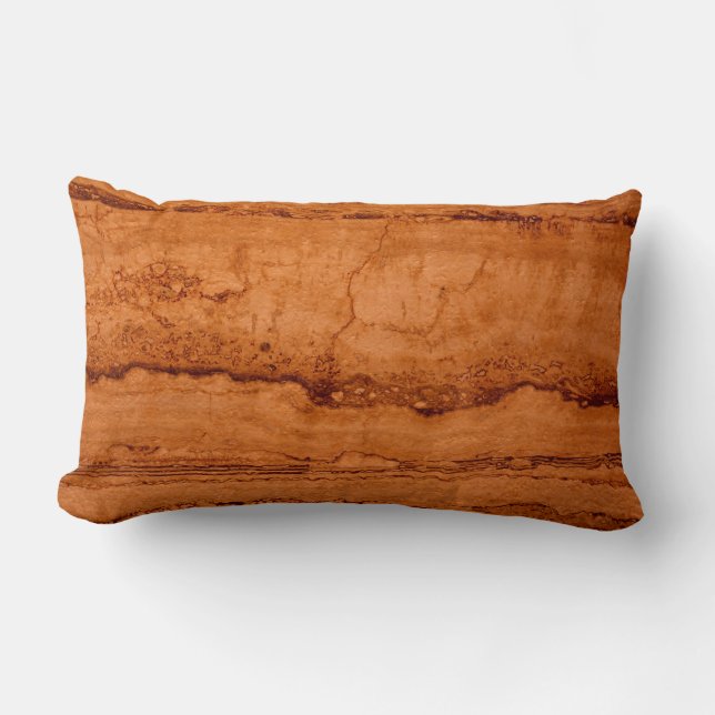 Copper Canyon Granite, amber gold Sedona mountains Lumbar Pillow (Front)