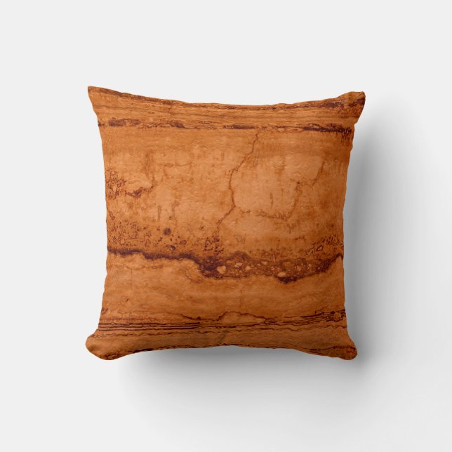 Copper Canyon Granite, amber gold Sedona mountains Throw Pillow (Front)