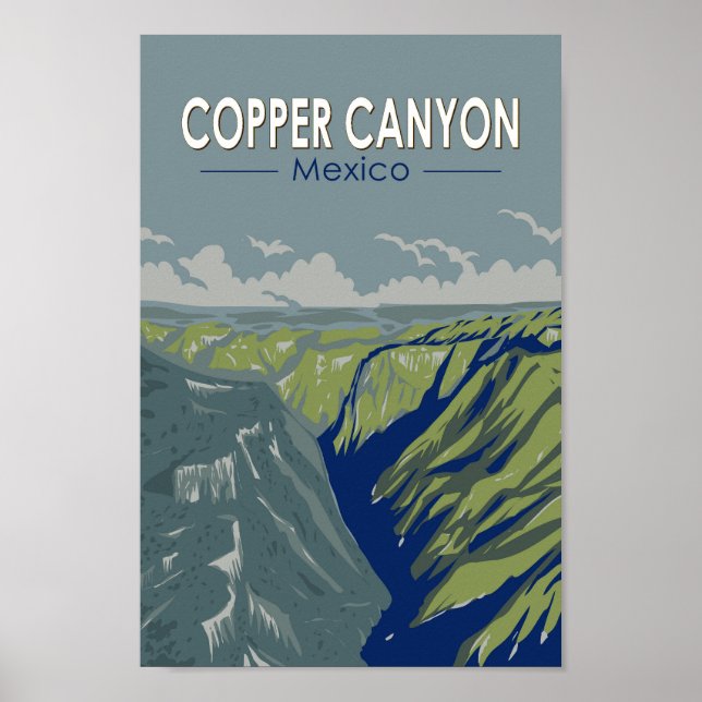 Copper Canyon Mexico Travel Art Vintage Poster (Front)