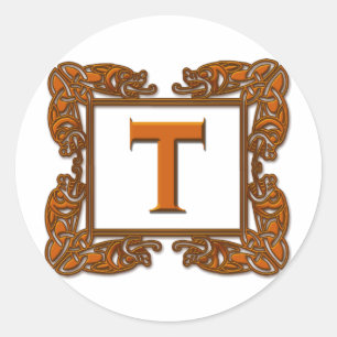 Copper Celtic Monogram Sticker Envelope Seal