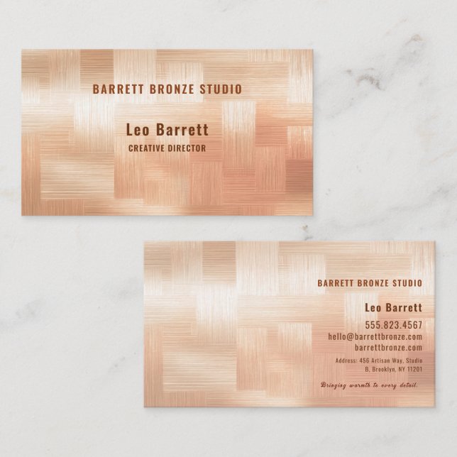 Copper Checkerboard Design Business Card (Front/Back)