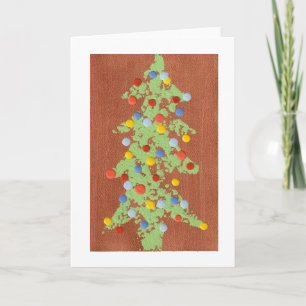 Copper Christmas Tree Holiday Card