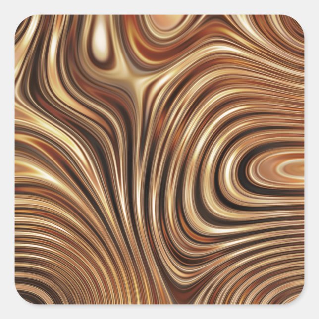 Copper Coffee Swirls Square Sticker (Front)