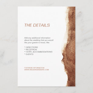 Copper colour modern simple wedding direction enclosure card