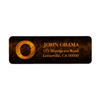 Copper Colour Monogram L Return Address Labels