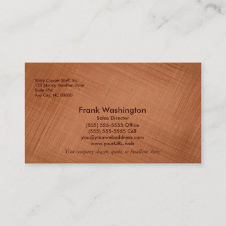 Copper Coloured Business Card