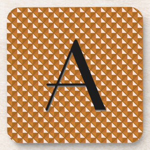 copper coloured, metallic look, studded grid coaster