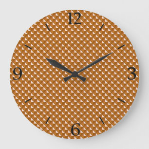 copper coloured, metallic look, studded grid large clock