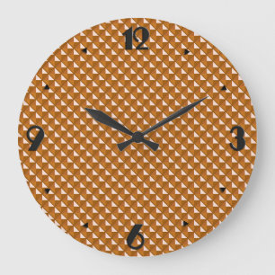 copper coloured, metallic look, studded grid large clock
