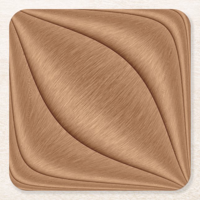 Copper Contour Square Paper Coaster (Front)