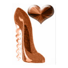 Copper Corkscrew Heel Stiletto Shoe and 3D Heart  
