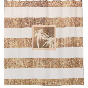 Copper & Cream Tropical Palm Trees Sparkle Chic