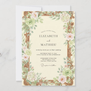 Copper Cream Wildflower Wedding Invitation