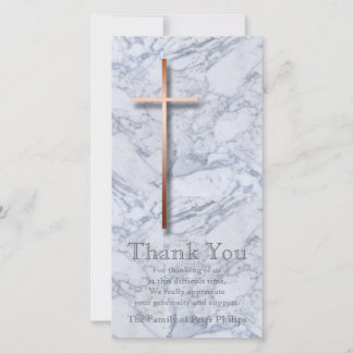 Copper Cross Marble 1 Sympathy Thank You Card