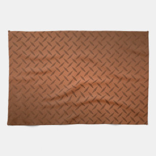 Copper Diamondplate Look Pattern Kitchen Towel