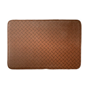 Copper Diamondplate Pattern Look Bath Mat