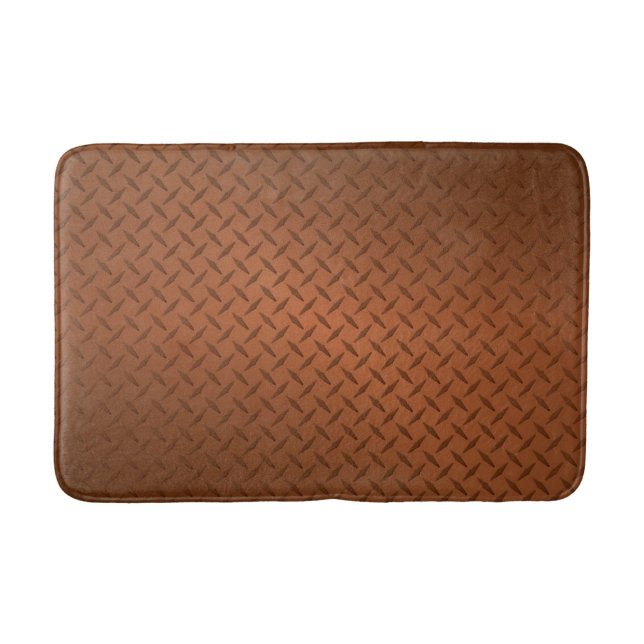 Copper Diamondplate Pattern Look Bath Mat (Front)