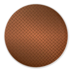 Copper Diamondplate Pattern Look Ceramic Knob